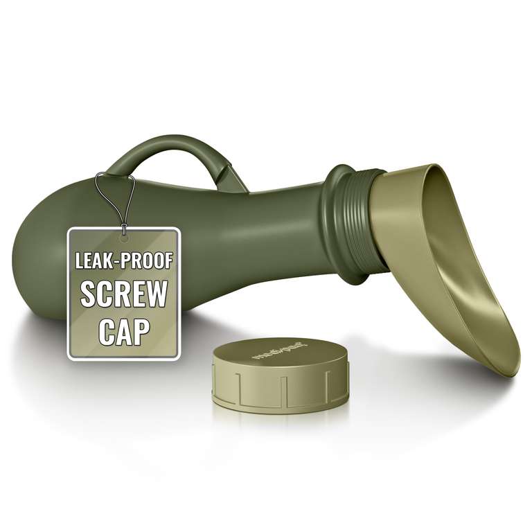 Medipaq Portable Urinal – 1.2L - Army Green - sold and dispatched by Ideal Direct Ltd