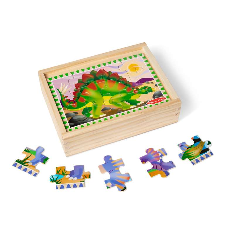104° - Melissa & Doug 13791 Dinosaurs Puzzles in a Box | Puzzles | Wooden Toy