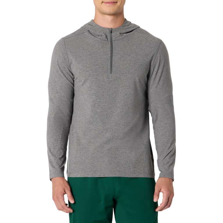 Men's Athletic Soft Performance Lightweight Quarter-Zip Long Sleeve Running Gym Workout Top