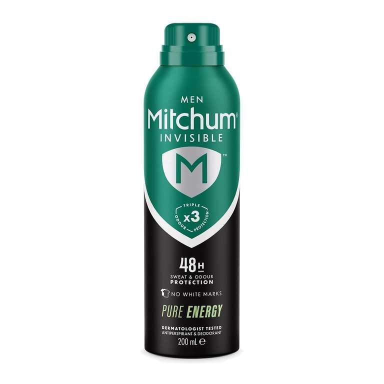 Mitchum Invisible Men 48HR Protection Pure Energy Anti-Perspirant & Deodorant 200ml - £1.80 / £1.70 S&S