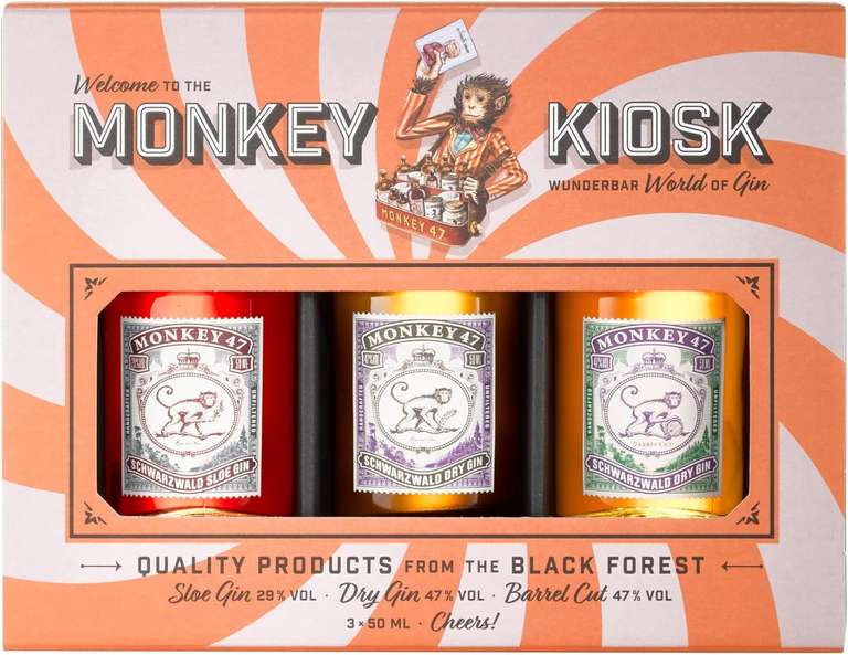 Monkey 47 Kiosk Gin Gift Set (3 x 5cl) - ABV 29% / 47%