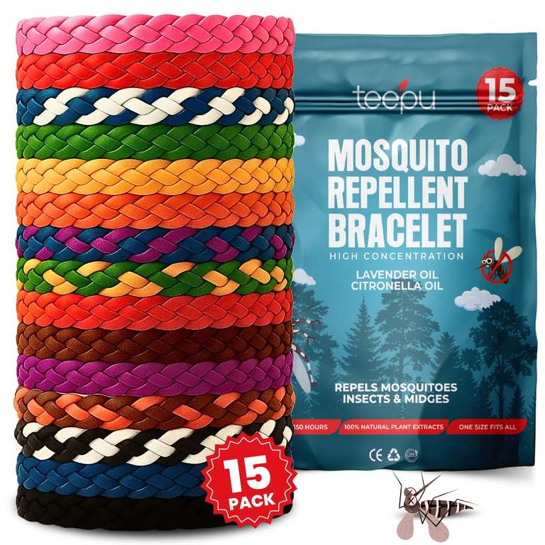 Mosquito repellent bracelet 15pcs. - Sold by Bestvalue365 / FBA