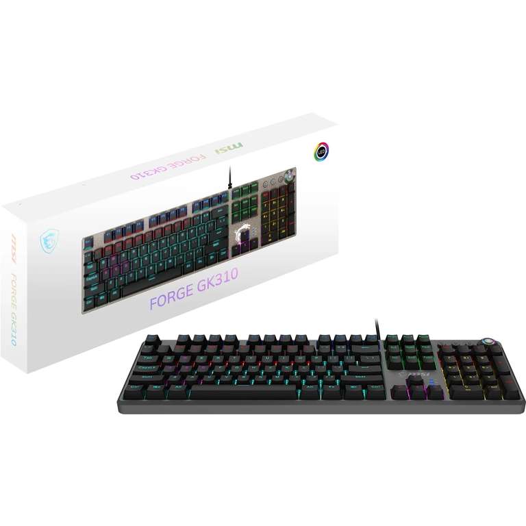 MSI FORGE GK310, QWERTY, UK Layout - RED SWITCHES Mechanical Gaming Keyboard