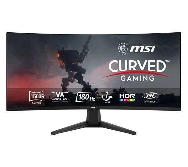 MSI MAG 346CQ Ultra Wide Quad HD 34” Curved VA Gaming Monitor ( Damaged box ). With code sold by Currys Clearance
