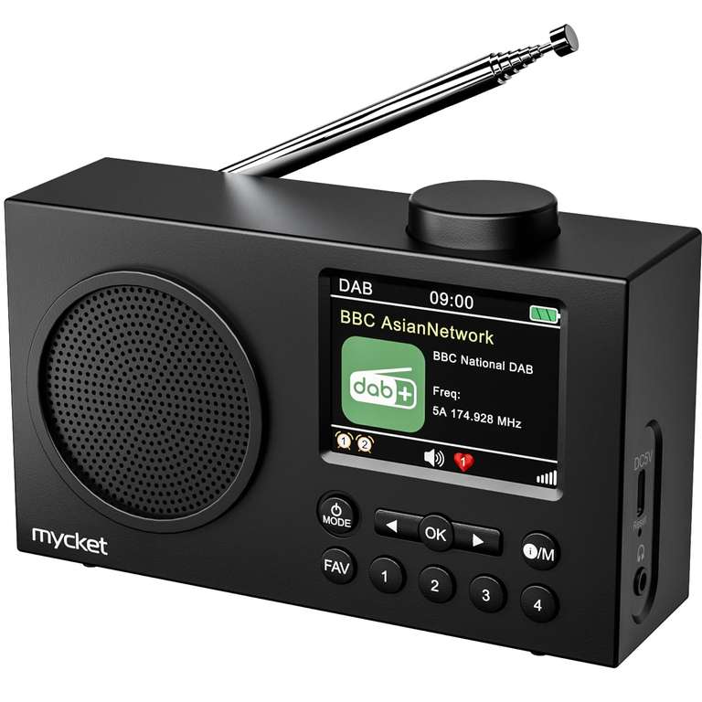 Mycket DAB Radio Portable, DAB Plus Digital Radios with Bluetooth, USB Rechargeable FM Radios Sold by Sourcepro-Tech / FBA