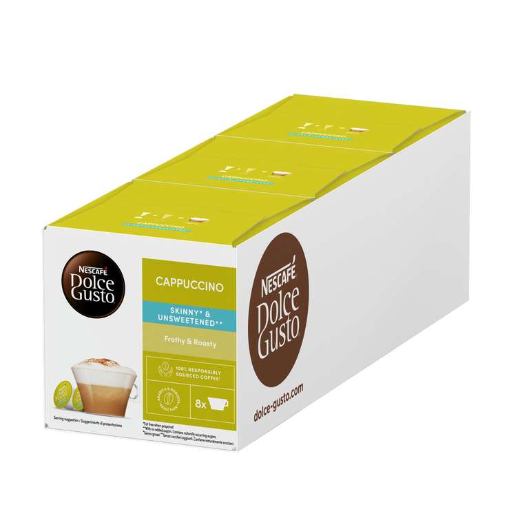 NESCAFÉ DOLCE GUSTO Cappuccino Skinny & Unsweetened Coffee Pods (16 Servings) 15% off Subscribe & Save