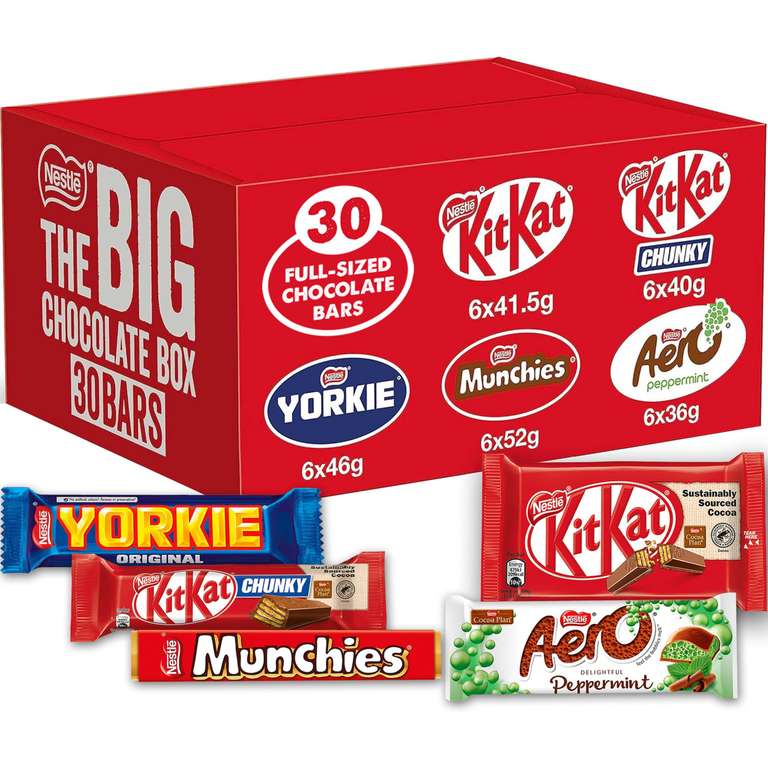 Nestlé Big Chocolate Box 30 Bars with KitKat, Aero, Yorkie & Munchies