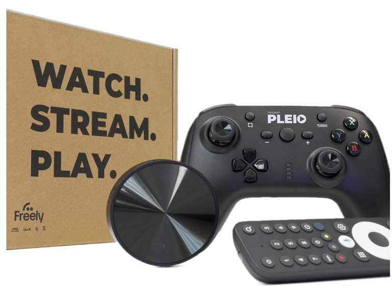 PLEIO | First Freely Streaming Device | 4K Streaming Media Player | Wireless Gamepad - Sold by NETGEM FBA Prime Deal