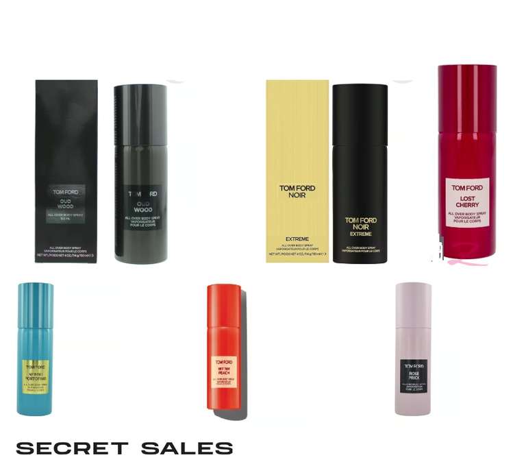 New Reductions on Tom Ford 150ML Body Sprays, Now From Only £47.22 Using Code