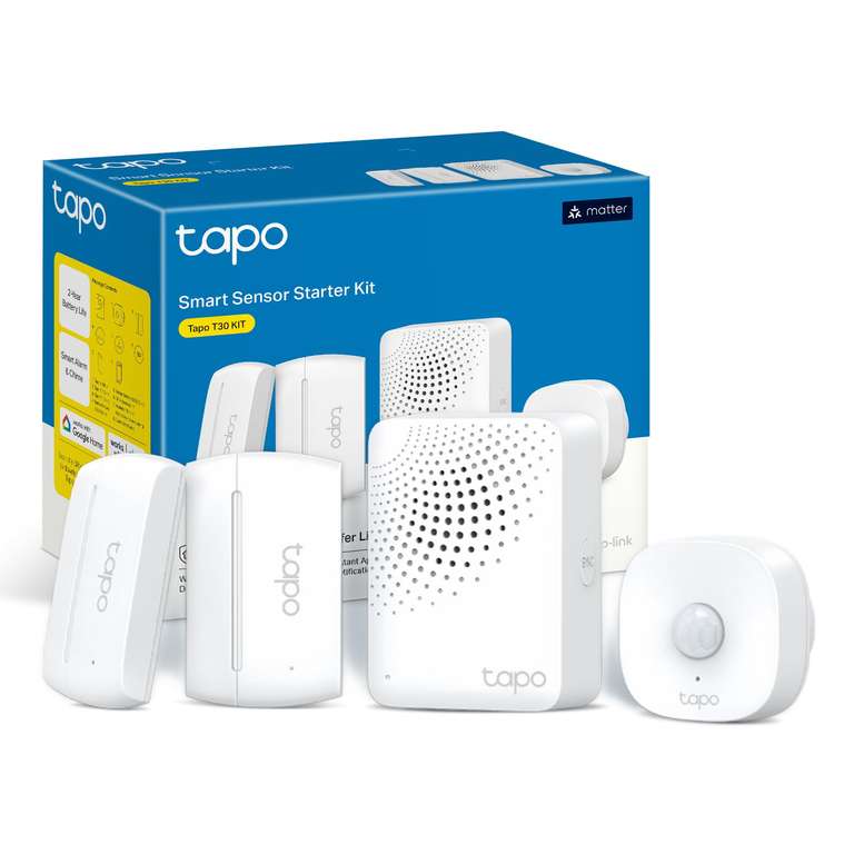 NEW Tapo T30 KIT Smart Sensor Kit with Hub, Motion Sensor Tapo T100, 2×Door Sensor T110, Hub Alarm H100