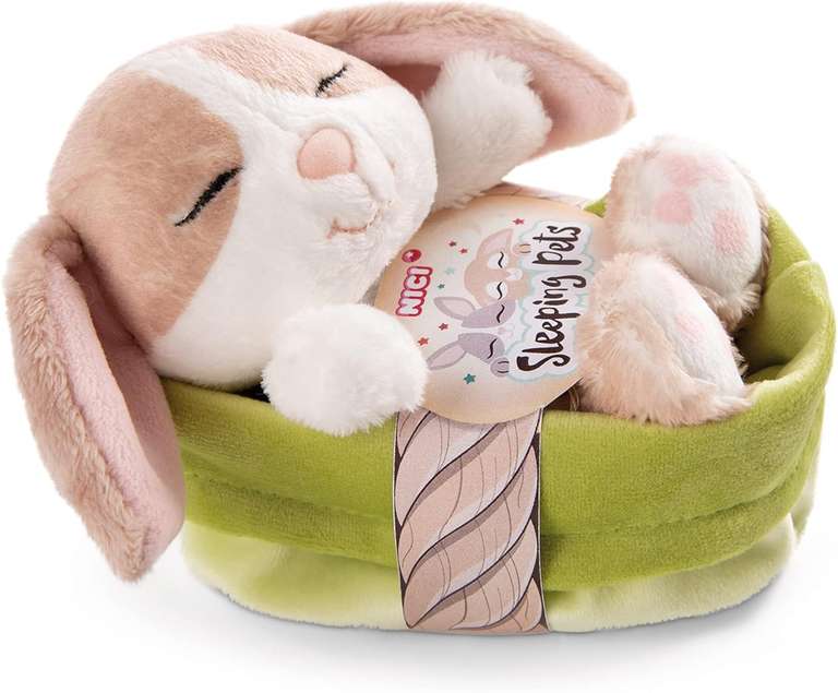 NICI Cuddly Toy Rabbit Cappuccino 12 cm - Soft Plush Toy in Basket
