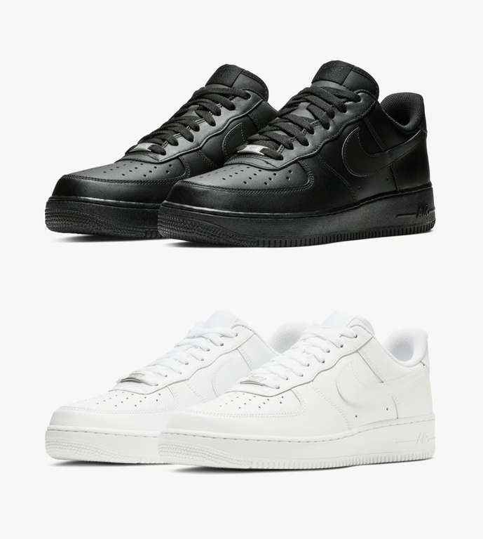 Nike Air Force 1 '07 Trainers - White / Black - Sizes 6 - 11 w/Code