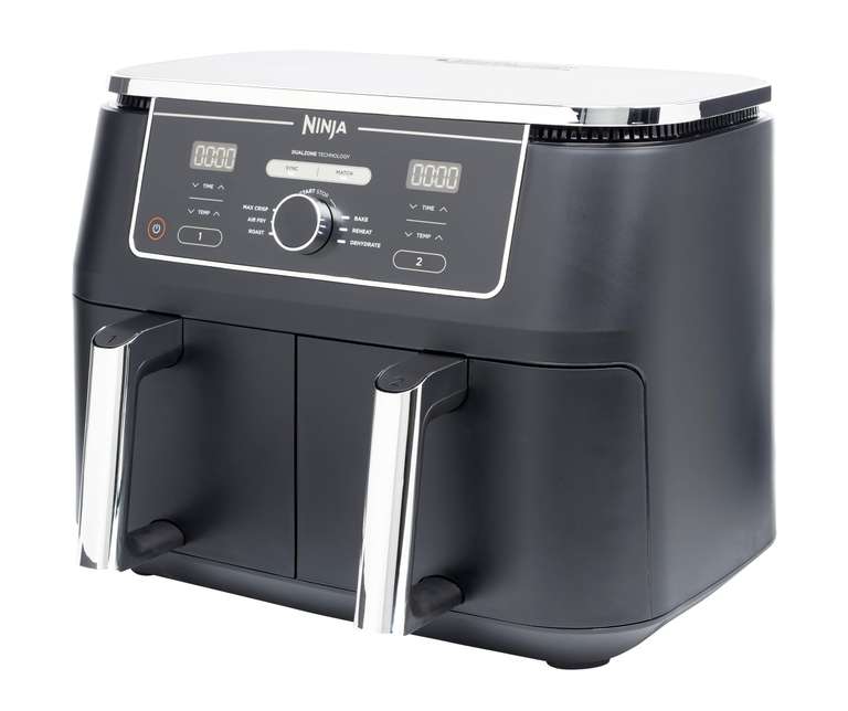 Ninja Foodi MAX Dual Zone Digital Air Fryer 9.5L 6-in-1 Max Crisp Roast Bake Reheat, Dehydrate 8 Portions AF400UK - Like New @ Amazon Resale