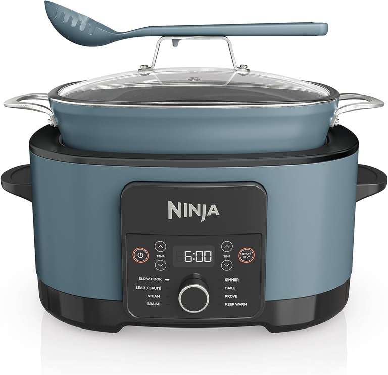 NINJA Foodi PossibleCooker 8-in-1 8L Slow Cooker, Sea Salt Grey MC1001UK