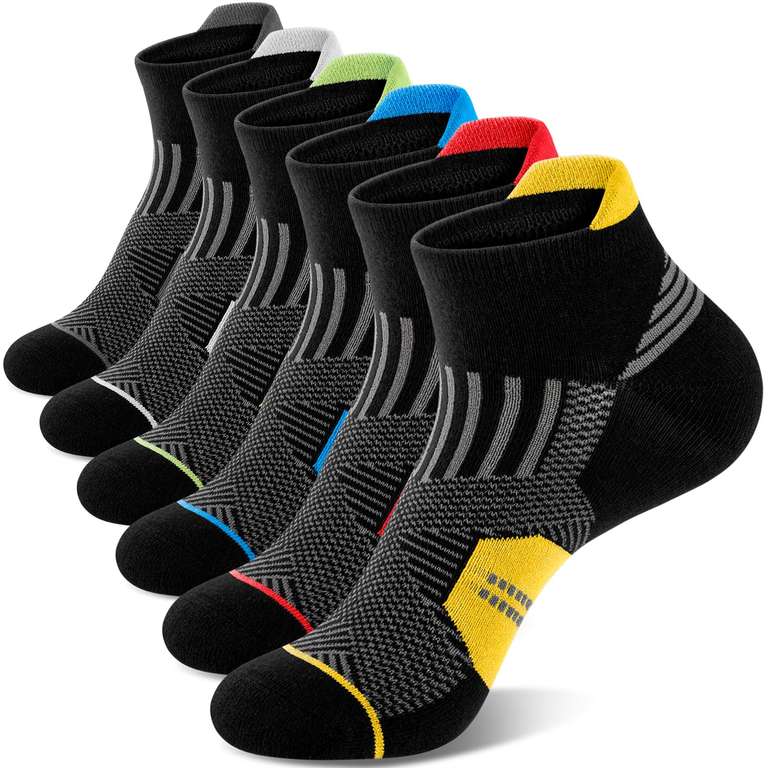 Niofind Mens Trainer Socks, Cotton Ankle Socks for Men Women, Breathable, for Running, Walking (6 Pairs) - Sold by Niofind Store / FBA