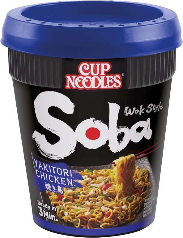 NISSIN Soba Teriyaki Flavoured Instant Noodles, 90 g Pot (Pack of 8) (S&S £9.29)