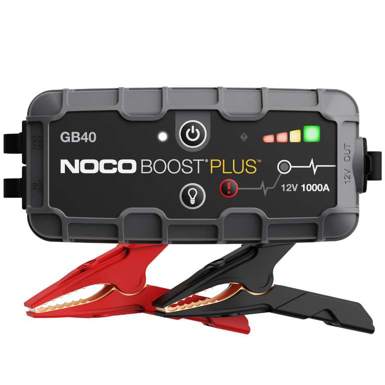 103° - Noco Boost GB40 1000A 12V UltraSafe Jump Starter Power Pack, Portable Power Bank & Jump Leads - For 6.0L Petrol and 3.0L Diesel Engines