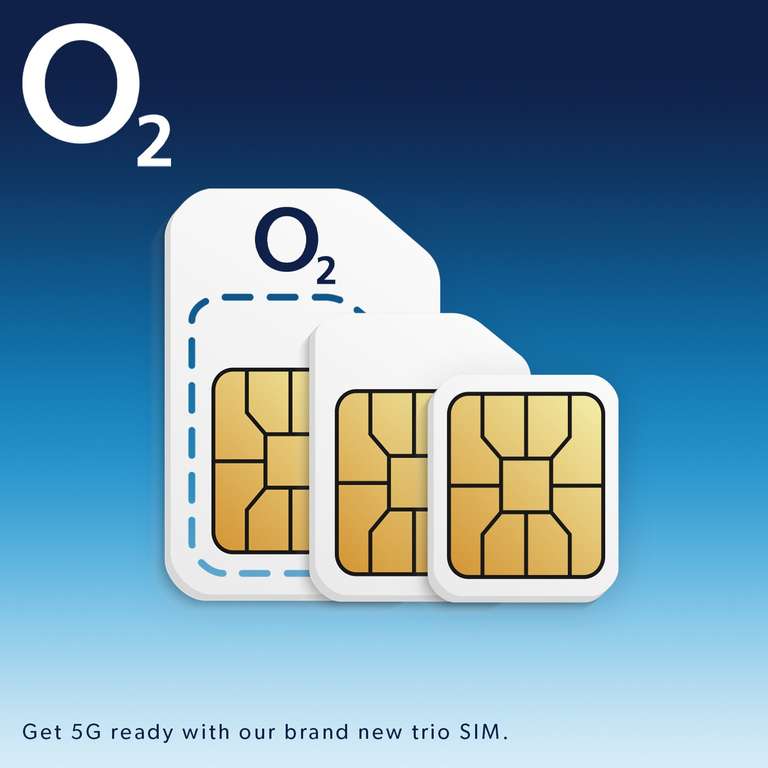 O2 Sim Only - 20GB (40GB w/volt) 5G data, Unlimited min & text, EU roaming, O2 Priority - £6pm / 12m