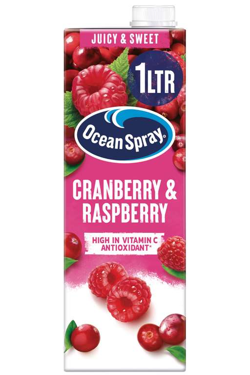 Ocean Spray Cranberry & Raspberry Juice Drink - 1L - 95p S&S