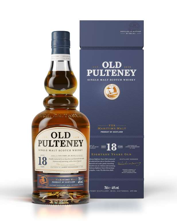 Old Pulteney 18 Year Old Single Malt Scotch Whisky, 46% ABV, 70cl