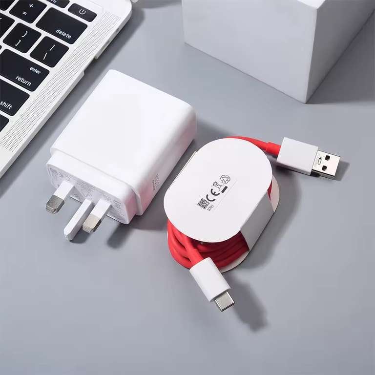 OnePlus 100W UK SuperVOOC Fast Charger + 10A USB C Cable - Sold by Shop1104191086 Store