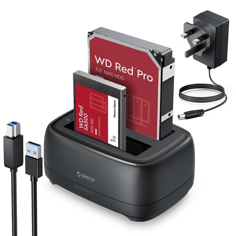 ORICO Dual Bay Hard Drive Bay Docking Station USB 3.0 to SATA III for 3.5inch HDD ToolFree Files Backup/Game with voucher orico official FBA