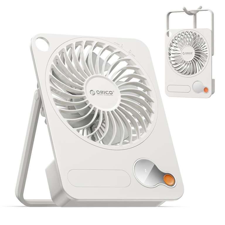 ORICO USB Desk Fan, 3-Speed Adjustable Small Fan, 180° Foldable with LED Display @ ORICO Official Store /FBA