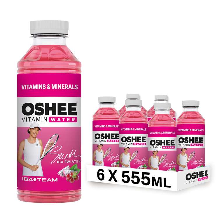 Oshee Vitamin Water – Non-carbonated red grape and dragonfruit flavour drink 555ml (Pack of 6)