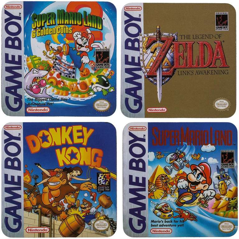 Gameboy Classic 4-Piece Coaster Set 100x100x4mm - Sold by Ponera / FBA