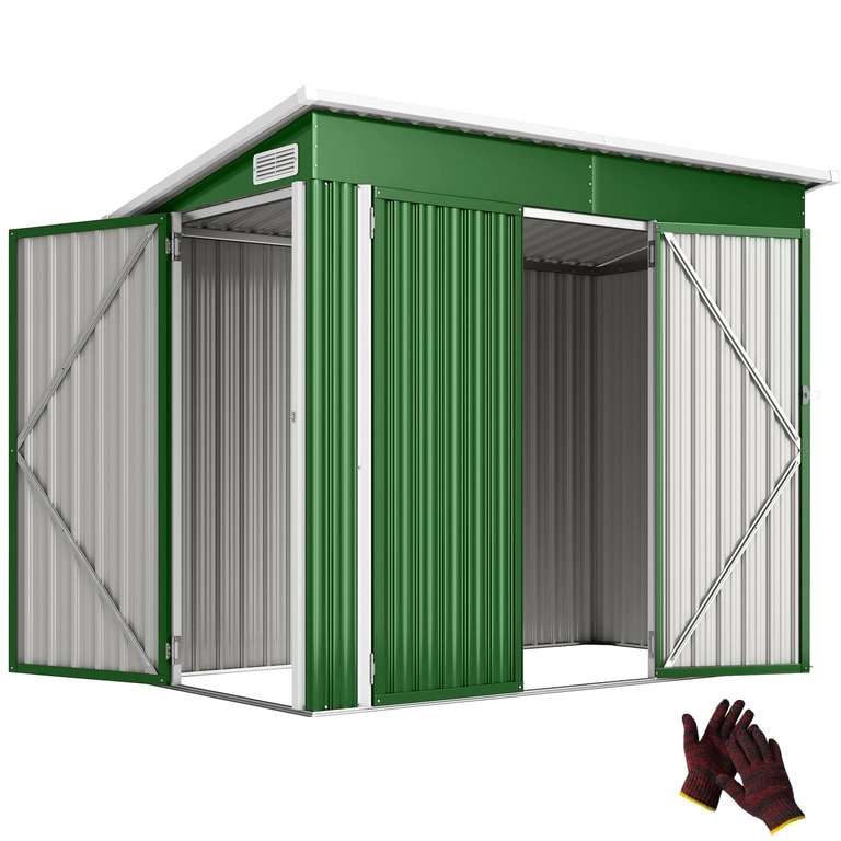 Outsunny Outdoor Storage Shed, 7.5 x 4.3ft Metal Garden Shed, Green with code. Sold by Outsunny (UK mainland)