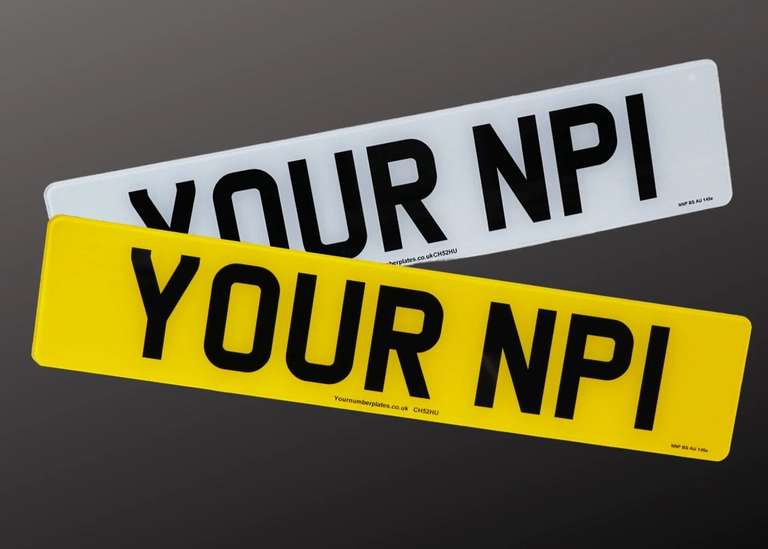 PAIR UK Car Number Plates Replacement Front & Rear Road Legal, DVLA Registered - w/Code - Sold by YNP_Your Number Plates