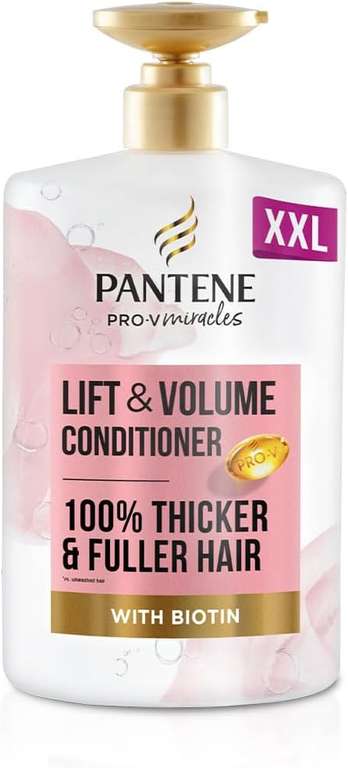 Pantene Lift'N'Volume Thickening Hair Conditioner with Biotin, Silicone Free, 1000ml XL Pump