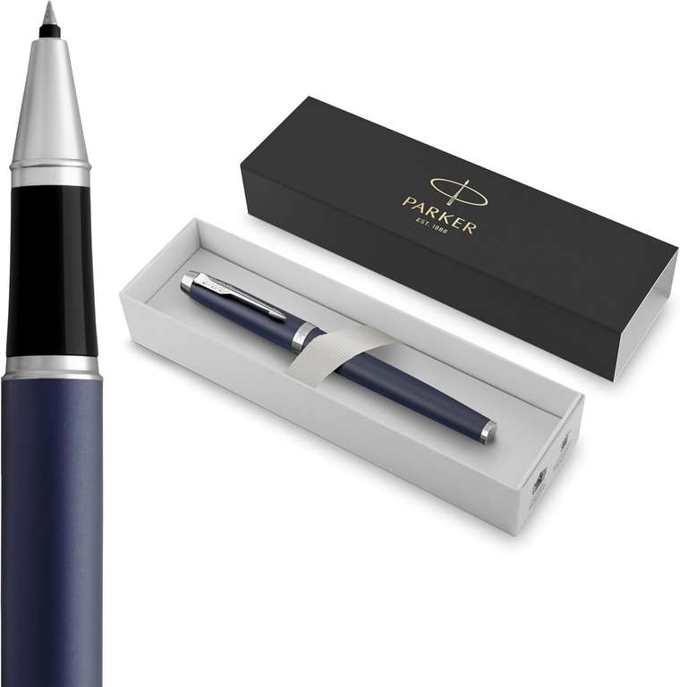 Parker IM Rollerball Pen | Matte Blue | Fine Point Black Ink | Gift Box