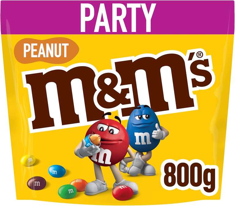 M&Ms Party Sharing Bags (800g) - Chocolate, Peanut, and Mini Varieties (£7.65 - £7.22 S&S)
