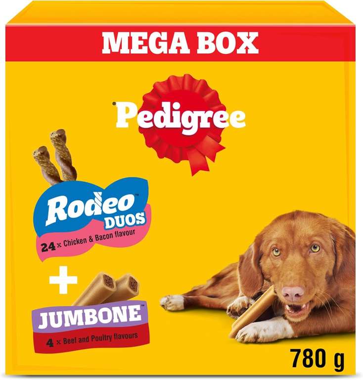 Pedigree Rodeo Duos & Jumbone Medium Dog Treats in Mega Box - 780g