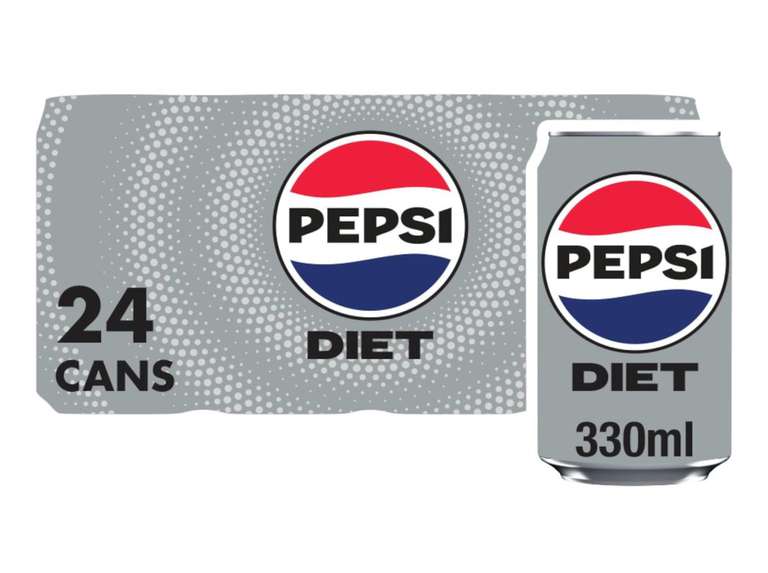 Pepsi Diet Cola Cans 24 x 330 ml (£7.12/£6.37 S&S)