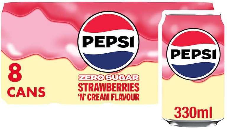 Pepsi Treats Strawberries & Cream, 8 x 330ml