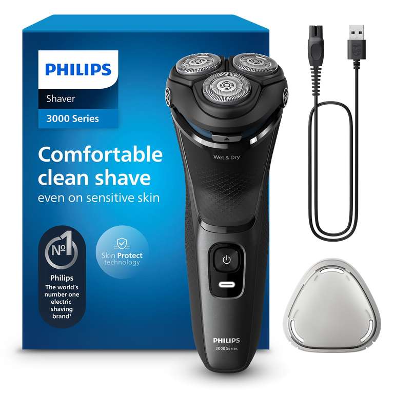 Philips Electric Shaver 3000 Series - Wet & Dry Electric Shaver for Men