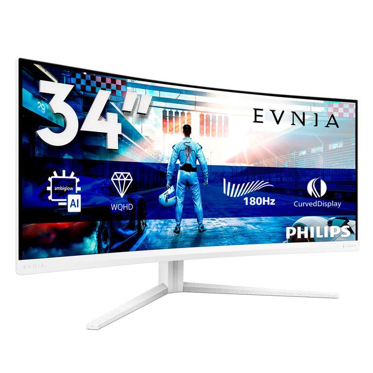 PHILIPS Evnia 34M2C3500L - 34 inch WQHD Curved Gaming monitor, 180 Hz, 0.5ms, FreeSync Premium, HDR10 (3440x1440) dark grey