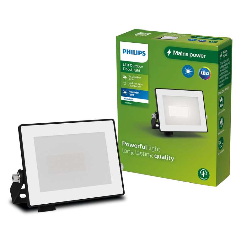 PHILIPS Floodlight, 14 W, White Light