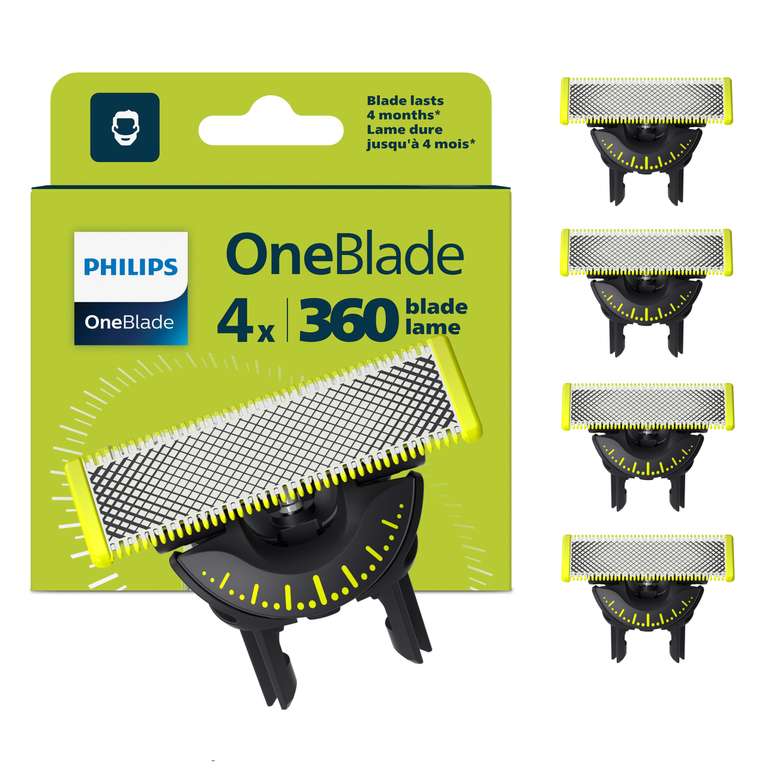 Philips OneBlade 5 Stainless Steel Original Replacement Blades Compatible with all OneBlade Electric Razors (model QP250/50)