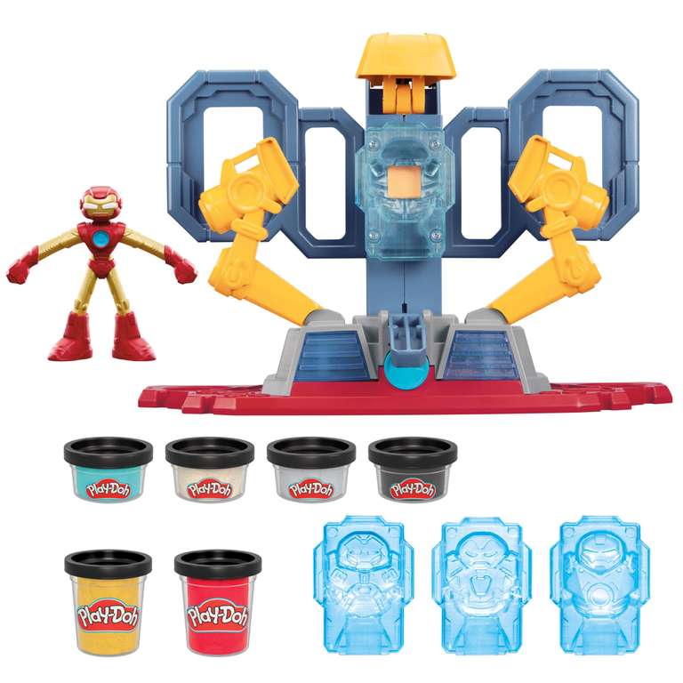 Play-Doh Marvel Iron Man Armour Maker Lab Playset, Non-Toxic Modelling Compound Electronic Toy Set