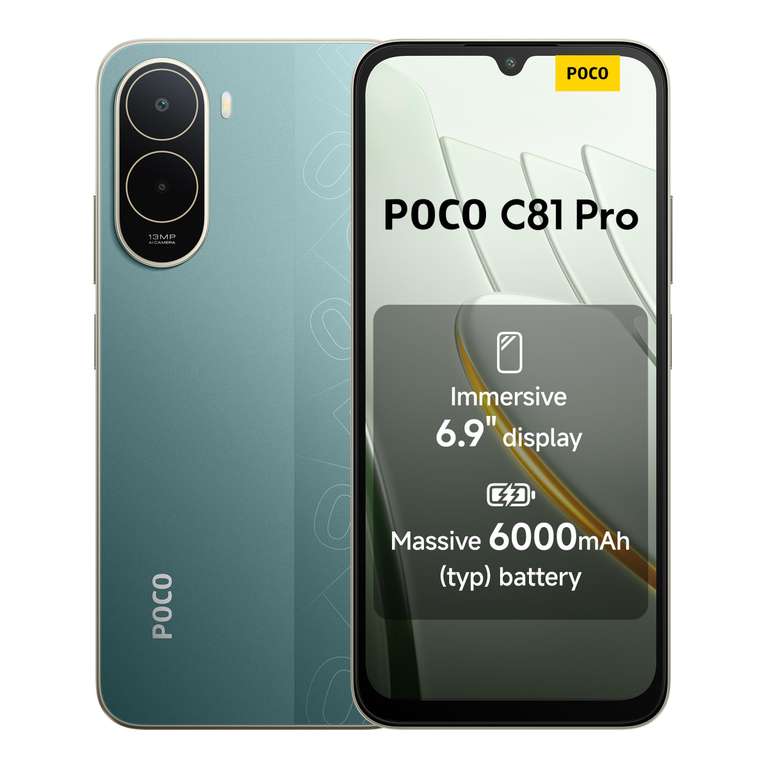 POCO C81 Pro Smartphone 4+128 GB, Massive 6000mAh Battery,120Hz High Refresh Rate, Immersive 6.9" Display