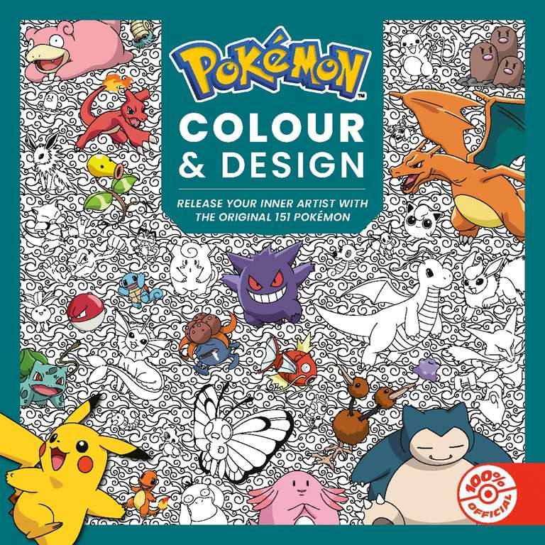 Pokémon Colour and Design Original 151 Kanto - Official Colouring Book