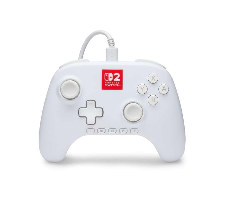 PowerA Advantage Wired Controller for Nintendo Switch 2 with Lumectra - White, RGB Lighting, Hall Effects, Mappable Buttons