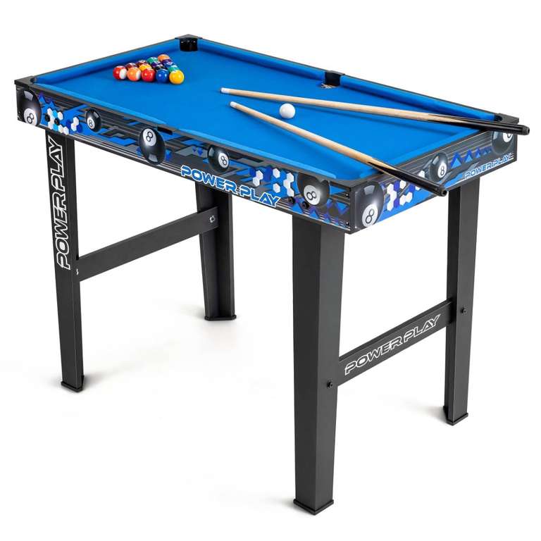 Powerplay 3ft Pool Table, Mini Table Pool Game for Kids & Adults, Compact & Portable, Easy Storage