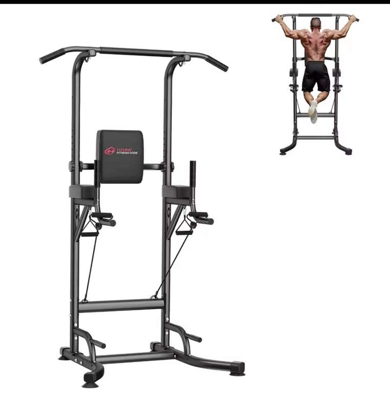 Power Tower Dip Station Pull Up Bar Adjustable Multi-Function Power Tower Abdominal Exercise with code - UK stock - Bigzzia Fitness Store