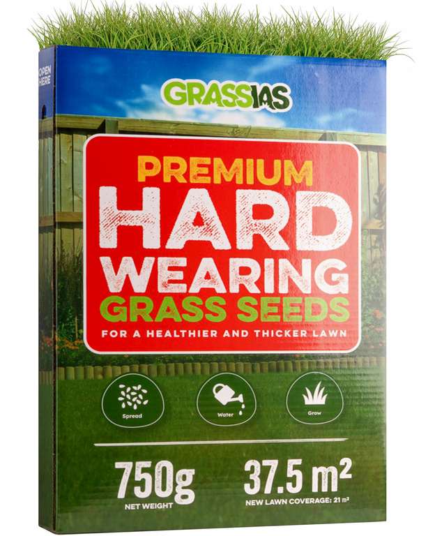 Premium Hard Wearing Grass Seed – Premium Quality Heavy Duty Lawn Seed for Overseeding & New Lawns - Defra Approved 1700gr