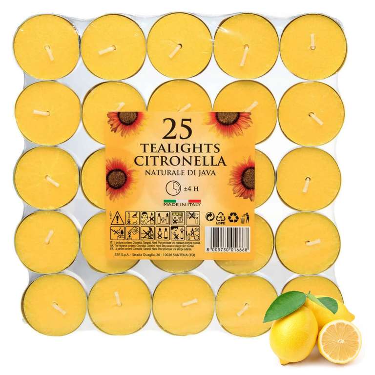 Price's Candles Citronella Tealights Pack of 25