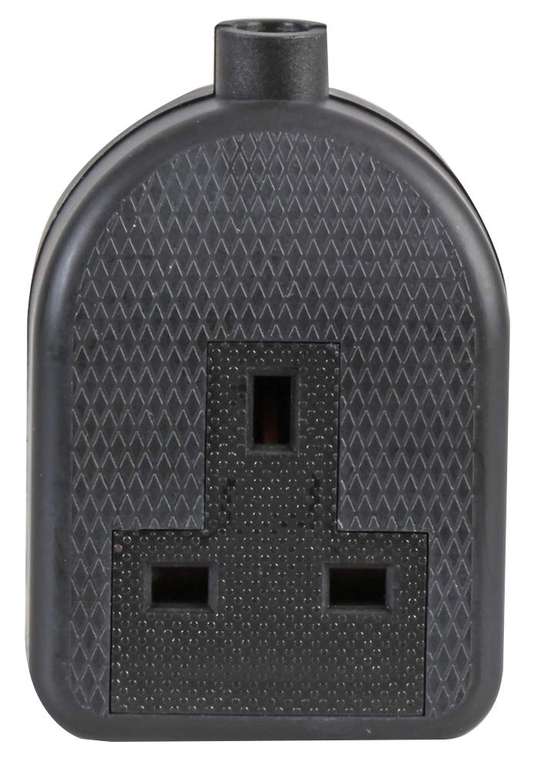 PRO ELEC 1‑Gang Rubber Trailing Socket, 13A, Black – PELB1578